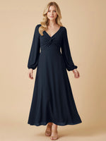 A-line Bridesmaid Dress with Long Sleeves 