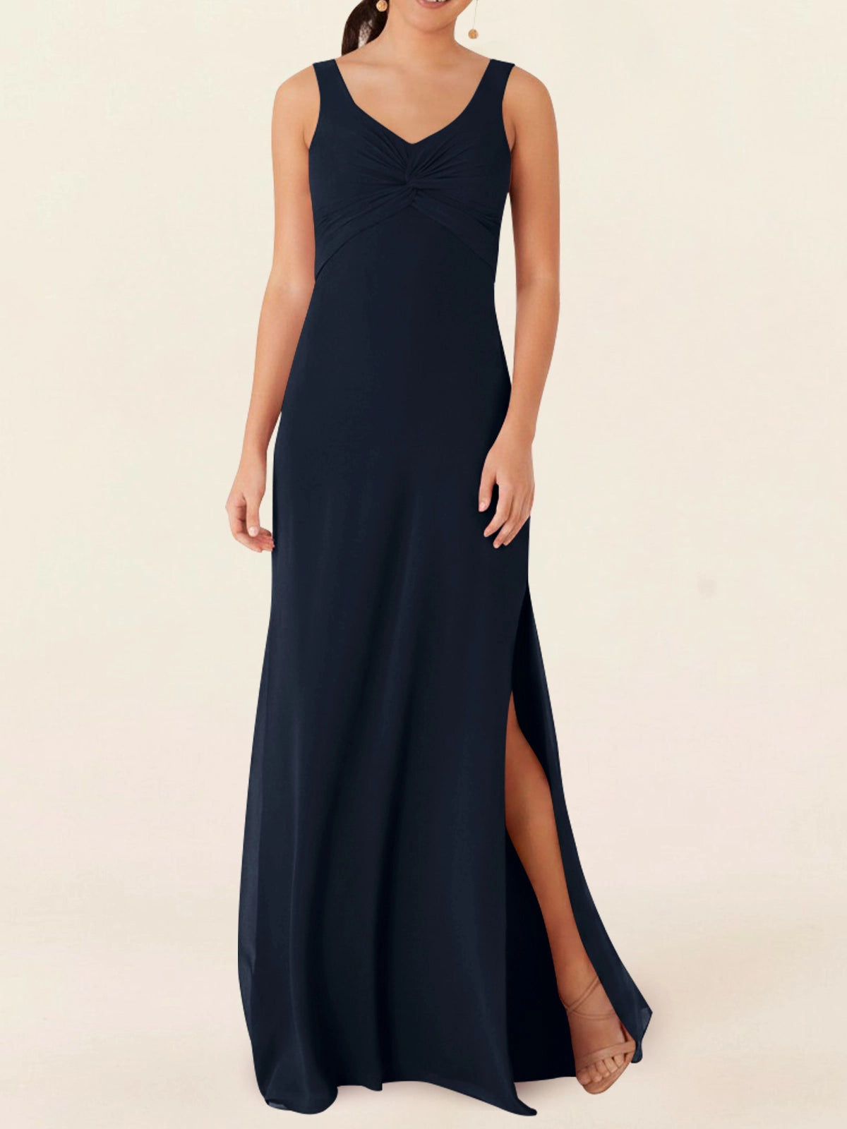 Chiffon Bridesmaid Dress with Slit 