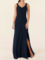 Chiffon Bridesmaid Dress with Slit 