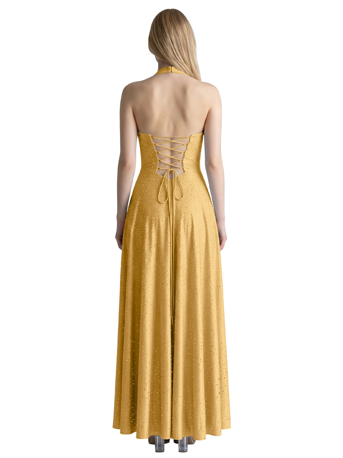 Halter Beaded Prom Dress 