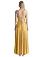 Halter Beaded Prom Dress 
