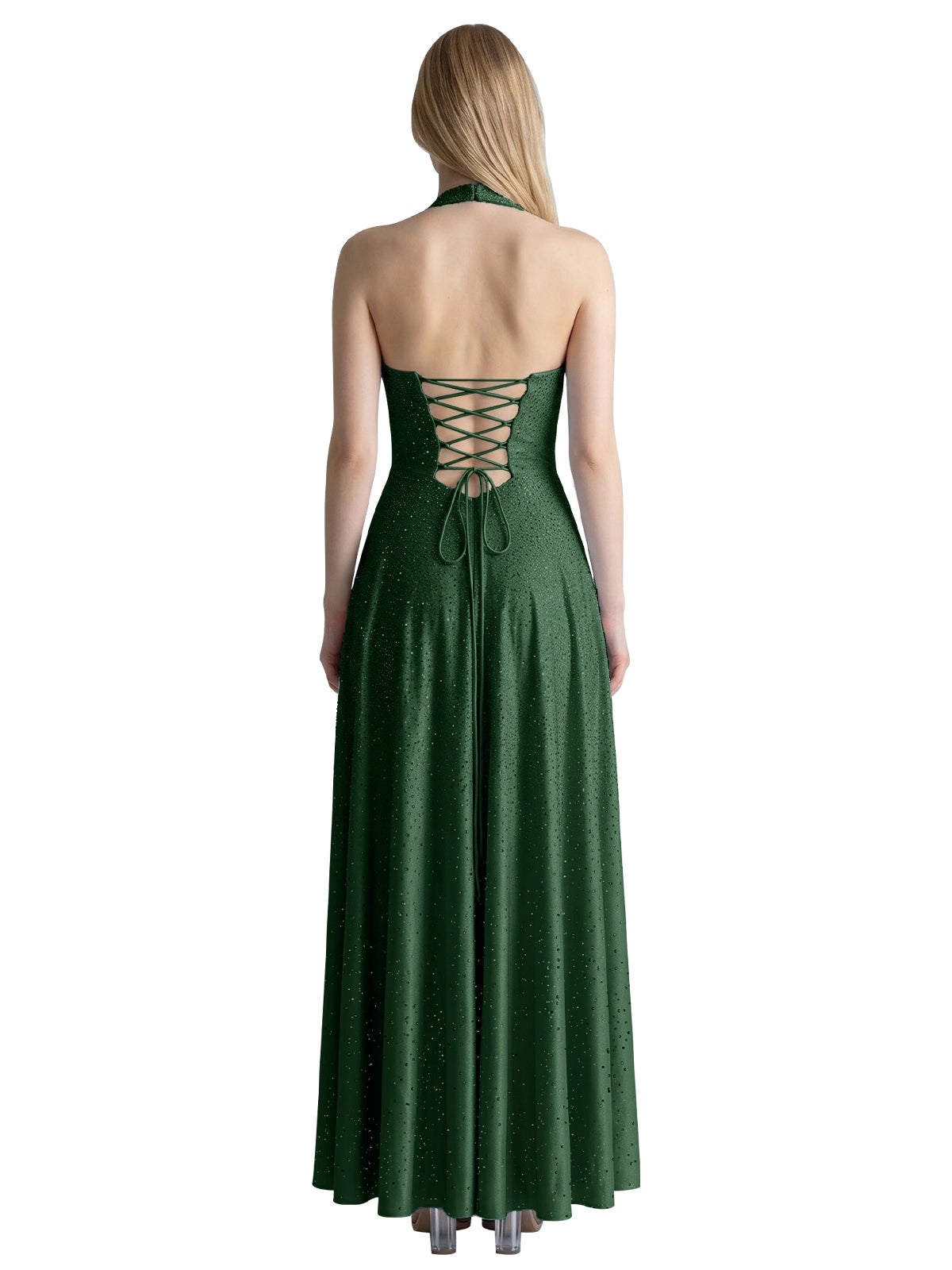 Halter Beaded Prom Dress 