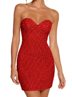 Sparkling Sheath Beading Mini Dress 