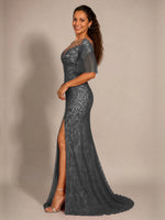 Mermaid Mother of the Bride Dress with V-neck 