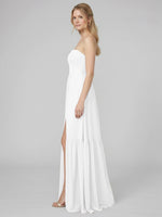 Strapless Bridesmaid Dress with Slit 