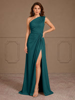 One-Shoulder Prom Dress with Slit