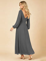 A-line Bridesmaid Dress with Long Sleeves 