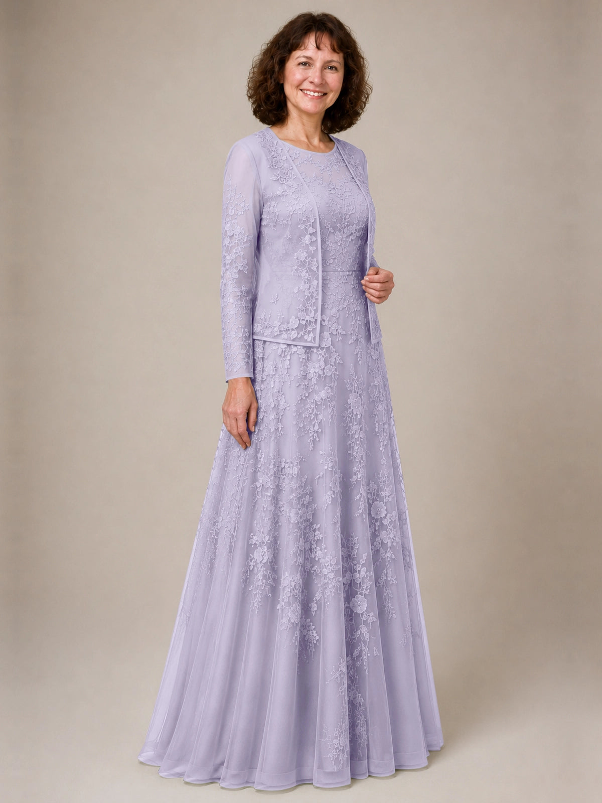 A-line Mother of the Bride Dress with Lace 