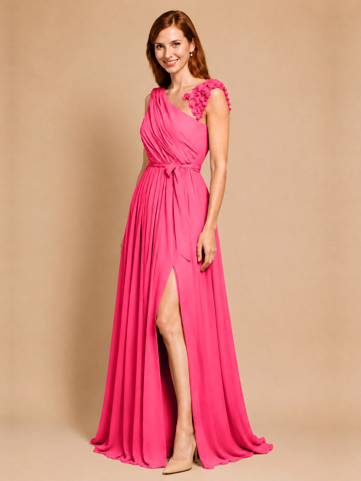 Chiffon Prom Dress with Appliques