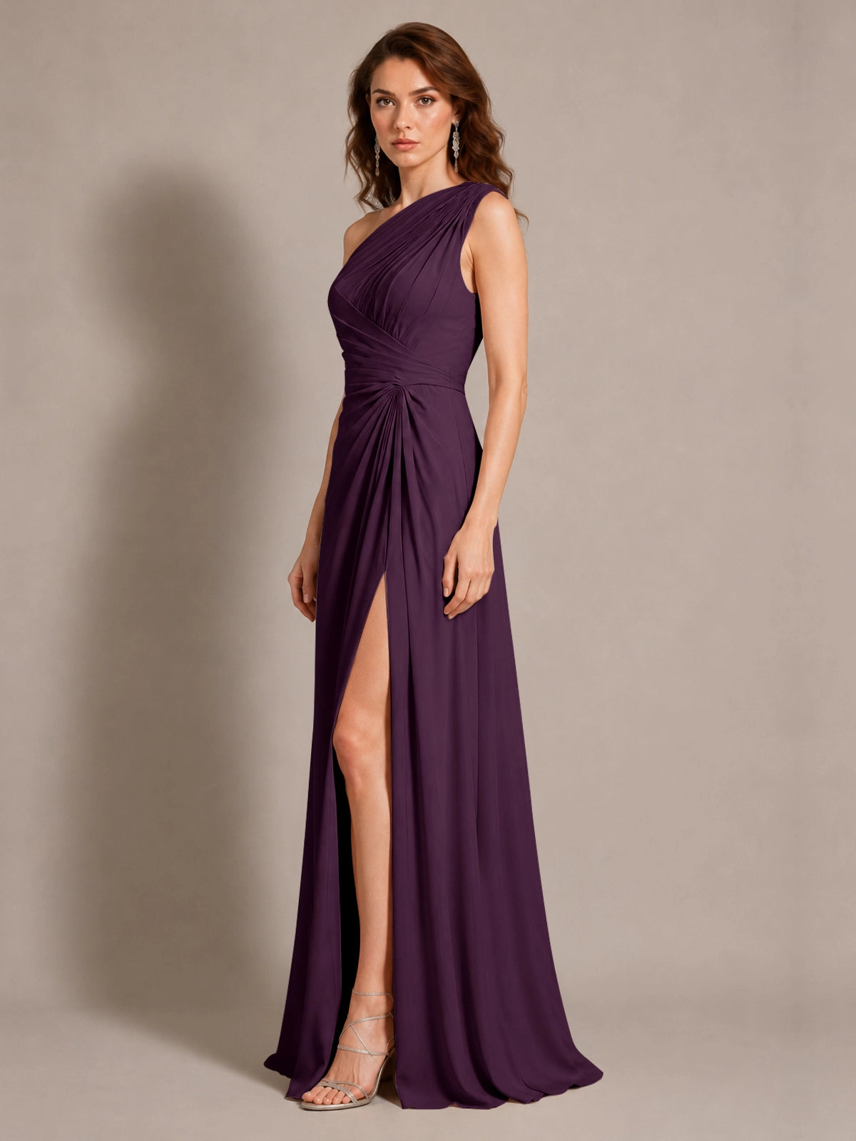 One-Shoulder Prom Dress with Slit