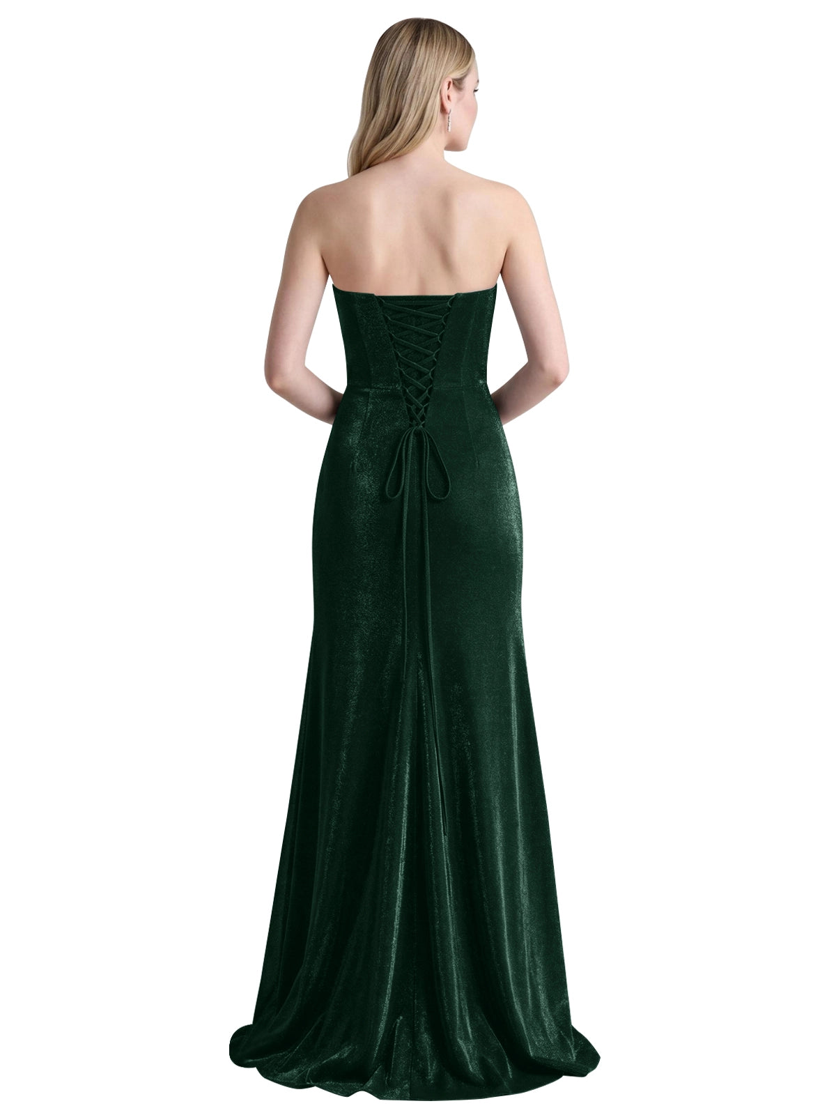 Velvet Prom Dress with Beaded Applique 
