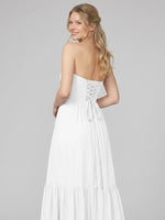 Strapless Bridesmaid Dress with Slit 