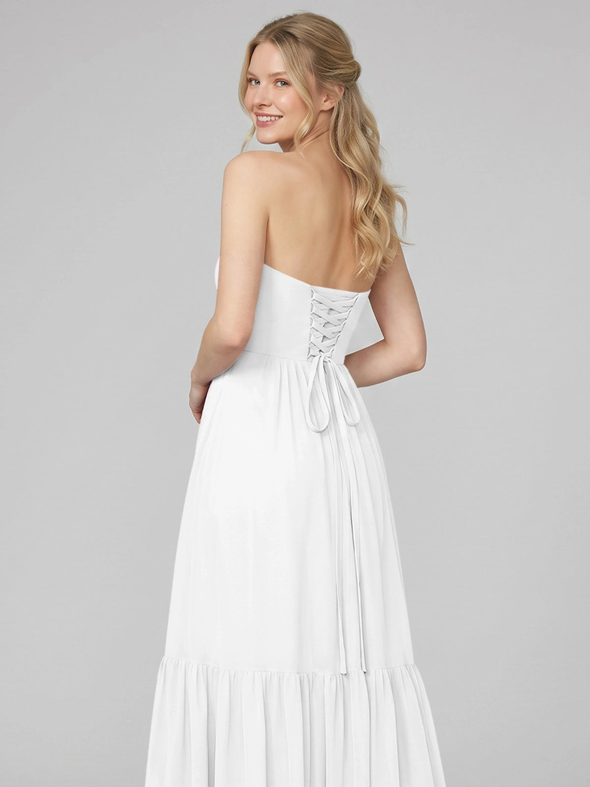 Strapless Bridesmaid Dress with Slit 