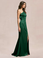 Satin Bow Accent Bridesmaid Dress 