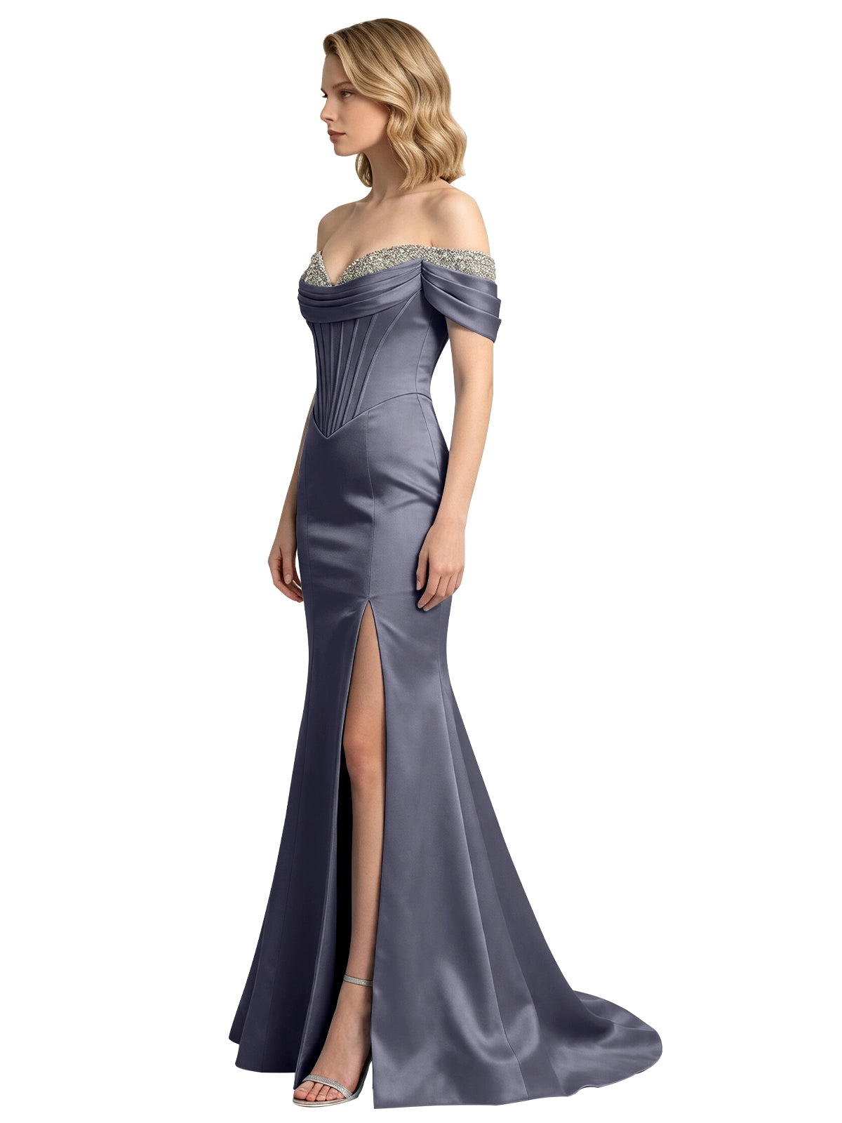 Corset Beaded Trumpet Prom Dress 