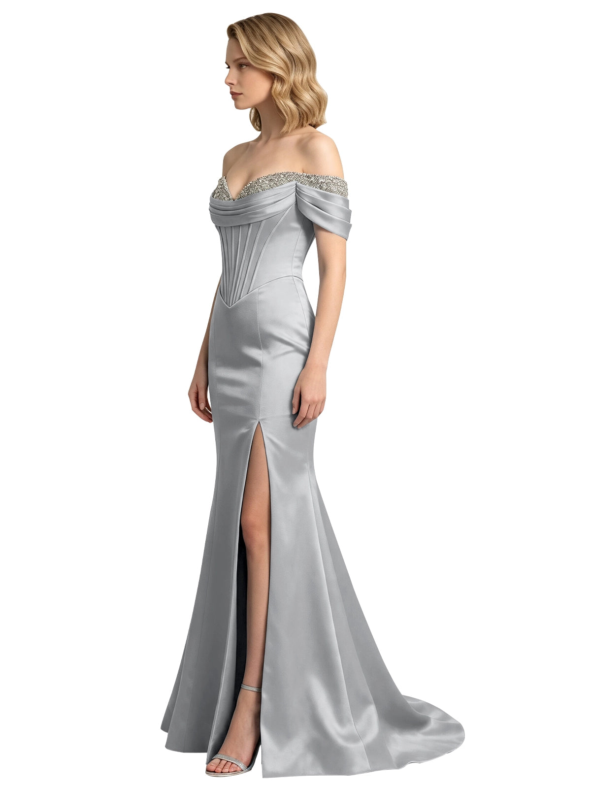 Corset Beaded Trumpet Prom Dress 