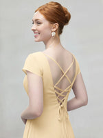 Flowy Ruffle Sheath Bridesmaid Dress 