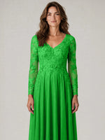 A-line Mother of the Bride Dress with Appliques