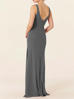 Chiffon Bridesmaid Dress with Slit 