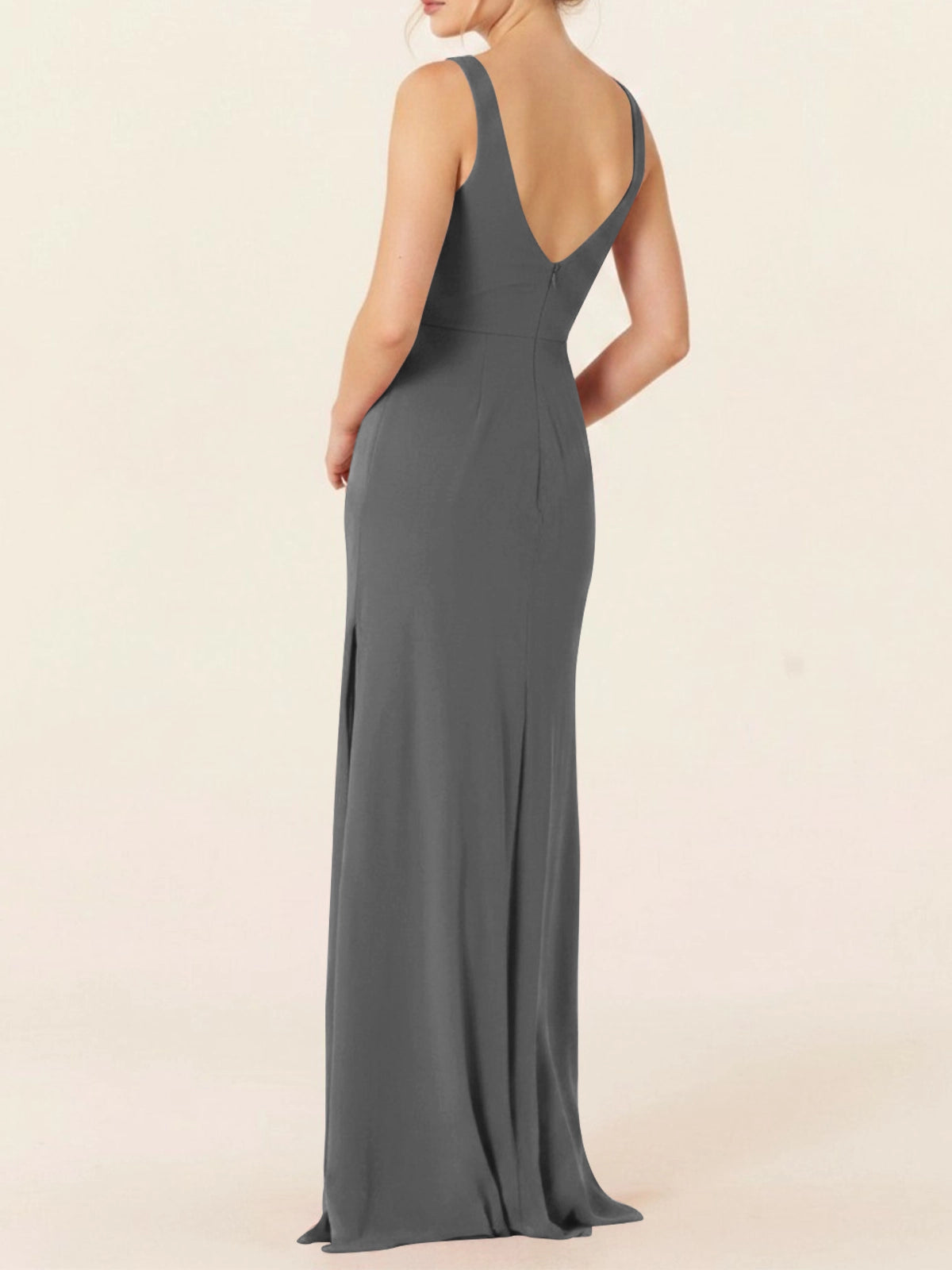 Chiffon Bridesmaid Dress with Slit 