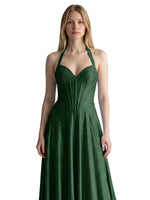 Halter Beaded Prom Dress 