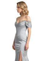 Corset Beaded Trumpet Prom Dress 
