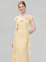 Flowy Ruffle Sheath Bridesmaid Dress 