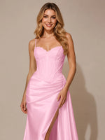 Silk-like Prom Dress with Appliques