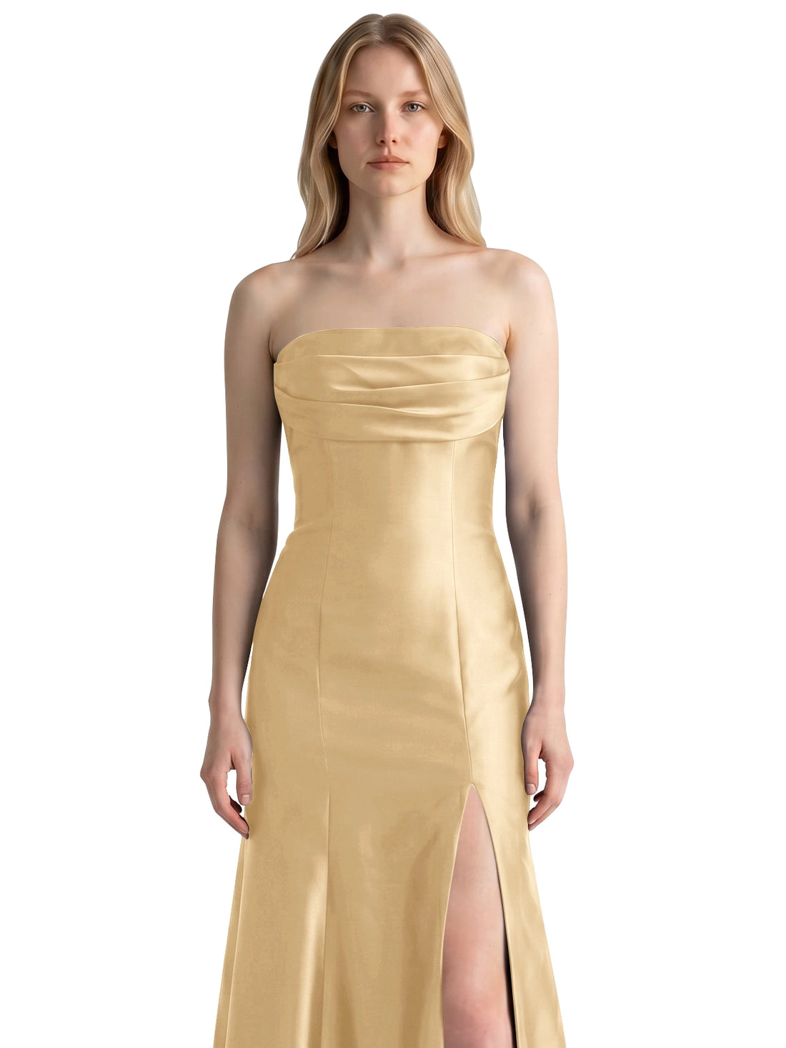 Strapless Ruched Bodice Prom Dress 