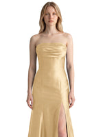 Strapless Ruched Bodice Prom Dress 