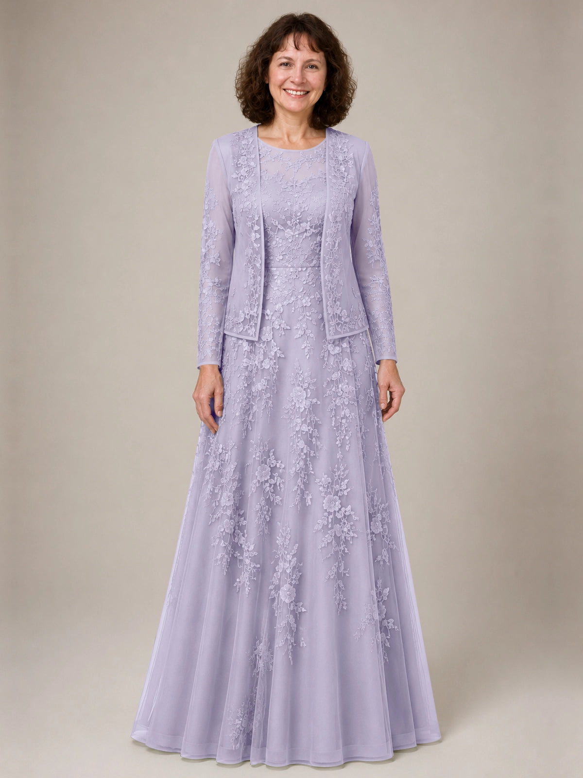 A-line Mother of the Bride Dress with Lace 