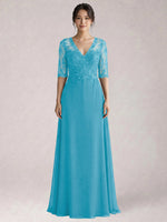 Lace Mother of the Bride Dress with Half Sleeves