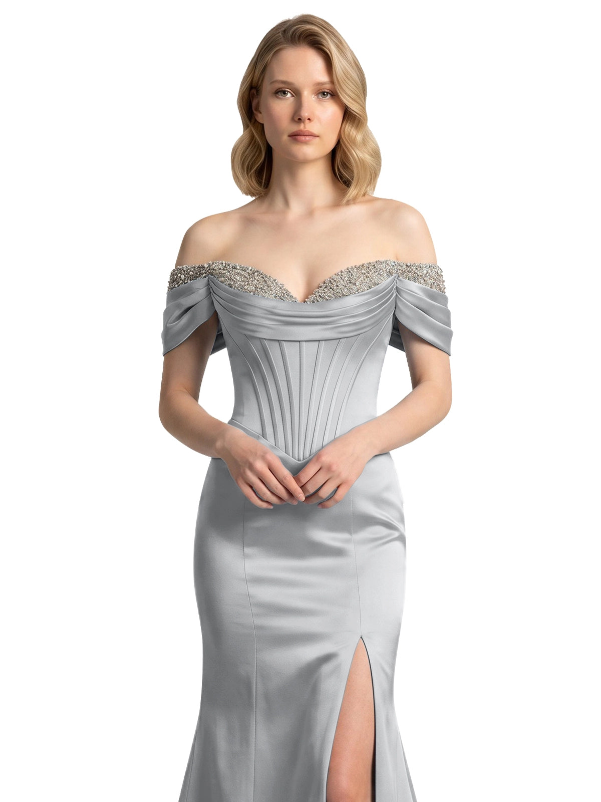 Corset Beaded Trumpet Prom Dress 