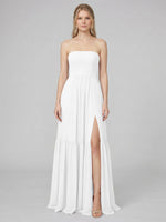 Strapless Bridesmaid Dress with Slit 