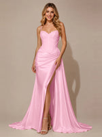 Silk-like Prom Dress with Appliques