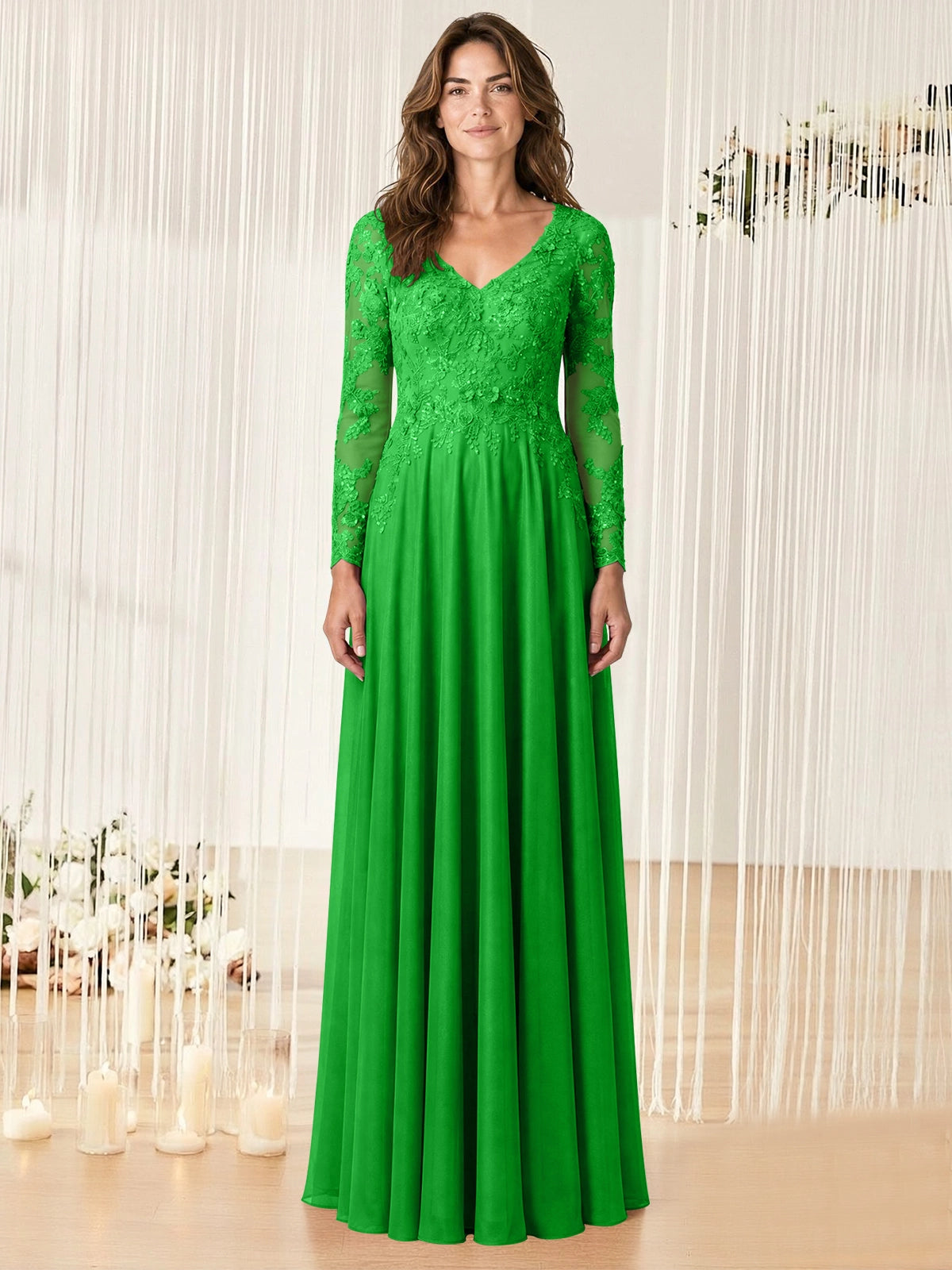 A-line Mother of the Bride Dress with Appliques