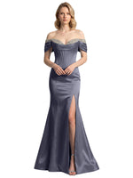 Corset Beaded Trumpet Prom Dress 