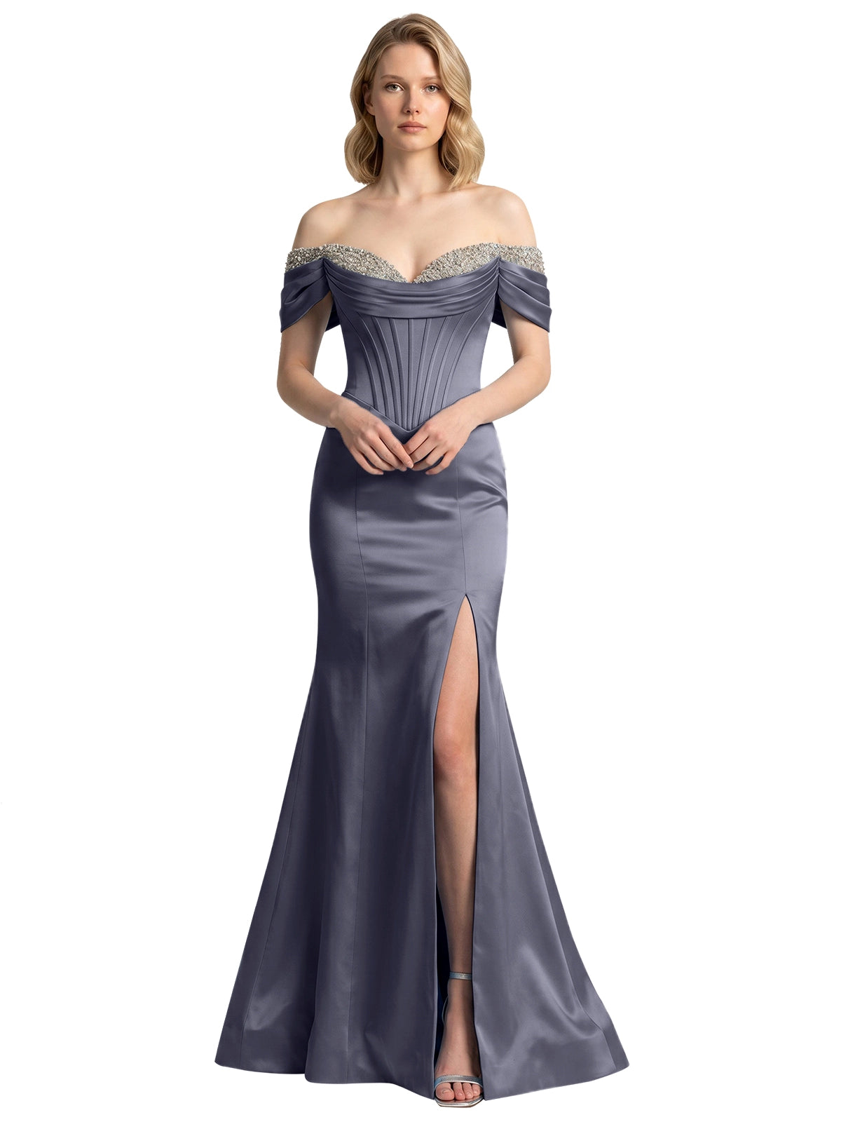 Corset Beaded Trumpet Prom Dress 