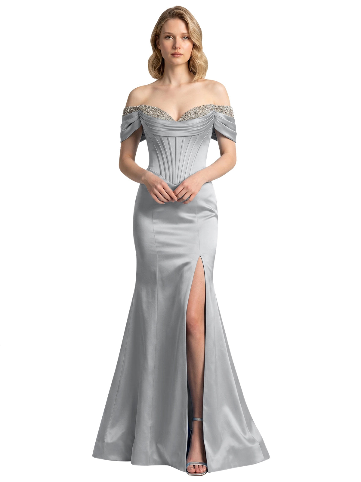 Corset Beaded Trumpet Prom Dress 