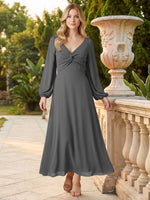 A-line Bridesmaid Dress with Long Sleeves 