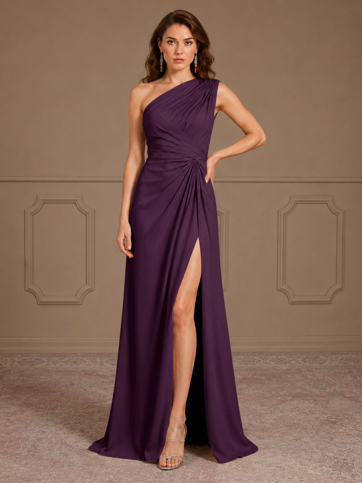 One-Shoulder Prom Dress with Slit