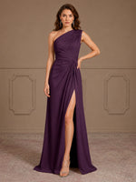 One-Shoulder Prom Dress with Slit