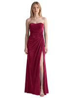 Velvet Prom Dress with Beaded Applique 