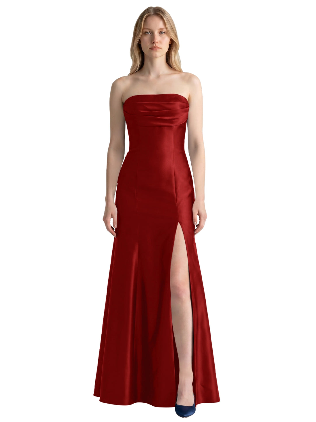 Strapless Ruched Bodice Prom Dress 