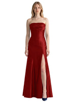 Strapless Ruched Bodice Prom Dress 