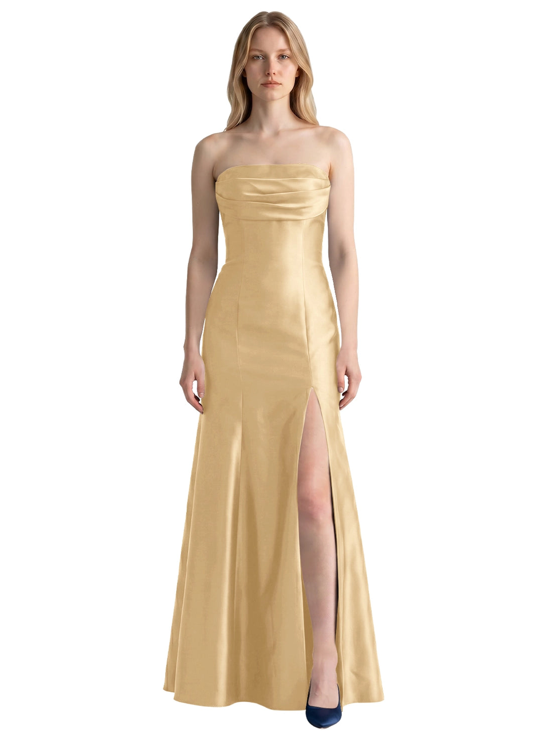 Strapless Ruched Bodice Prom Dress 