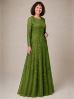 A-line Mother of the Bride Dress with Lace 