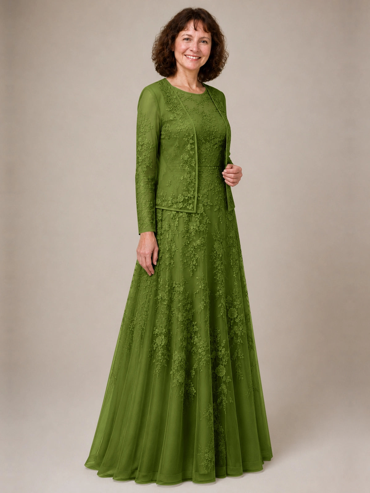 A-line Mother of the Bride Dress with Lace 