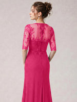 Lace Mother of the Bride Dress with Half Sleeves
