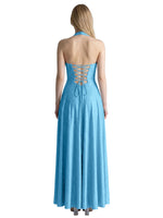 Halter Beaded Prom Dress 